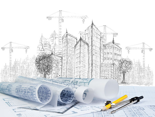 sketching of modern building constructio