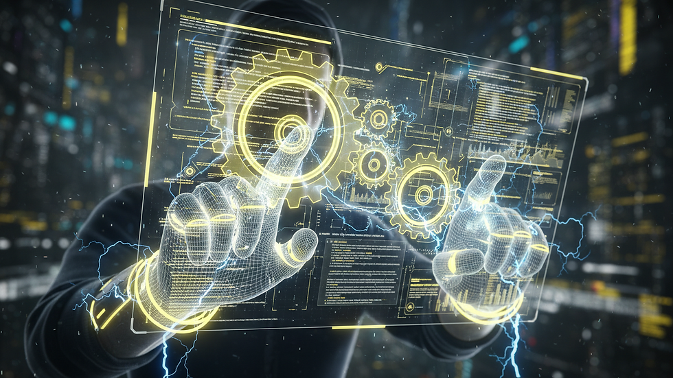 Close-up view of a developer coding an augmented reality app