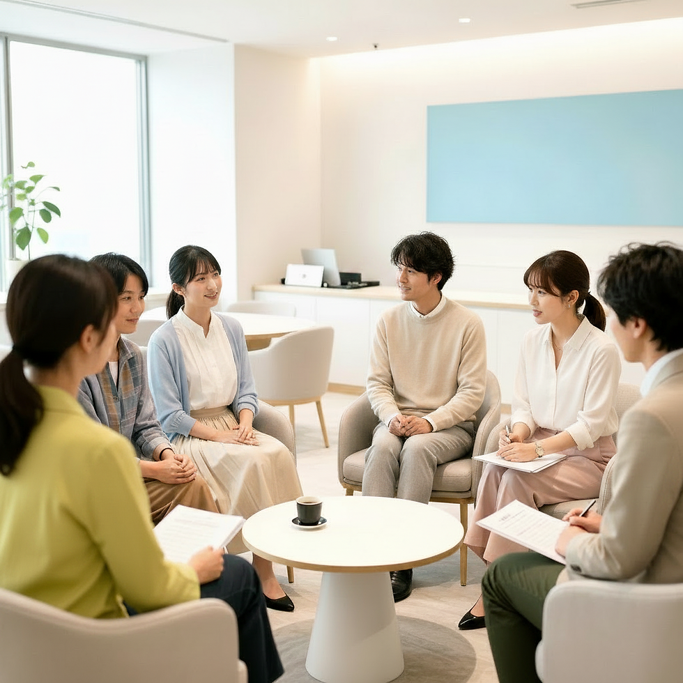 サイドFIREに向いている人たちが円卓を囲んで話し合う様子