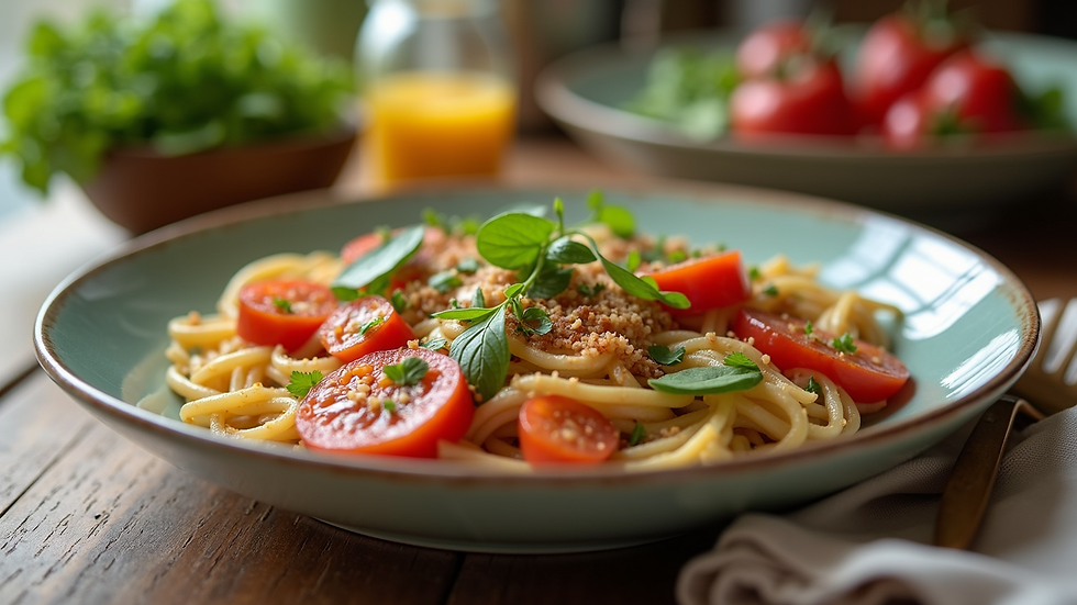 High angle view of a healthy meal plan