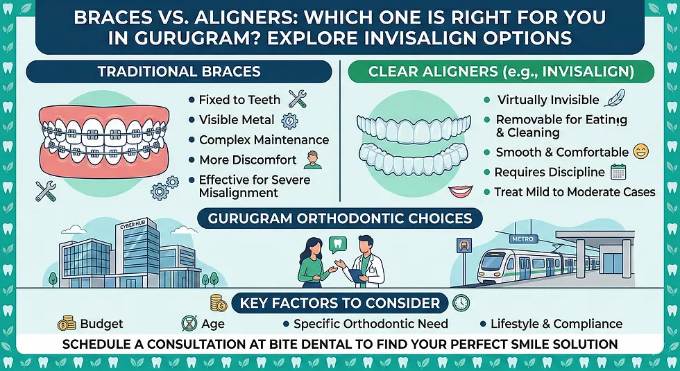 Braces vs. Aligners: Which One is Right for You in Gurugram? Explore Invisalign Options