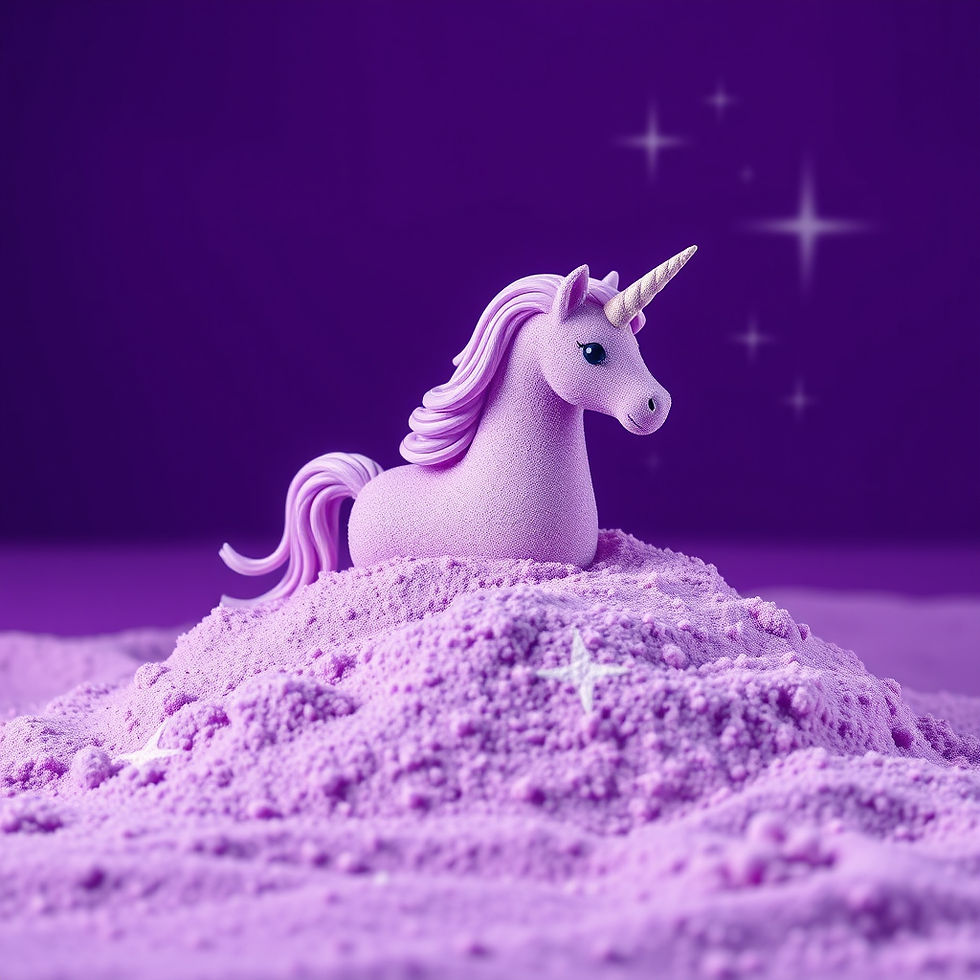 Pruple kinetic kids sand unicorn, no background. all the sand you see in the picture is purple.jpg