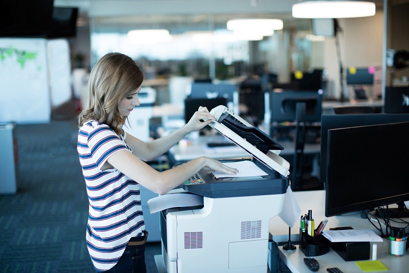 Office Girl Using Copier