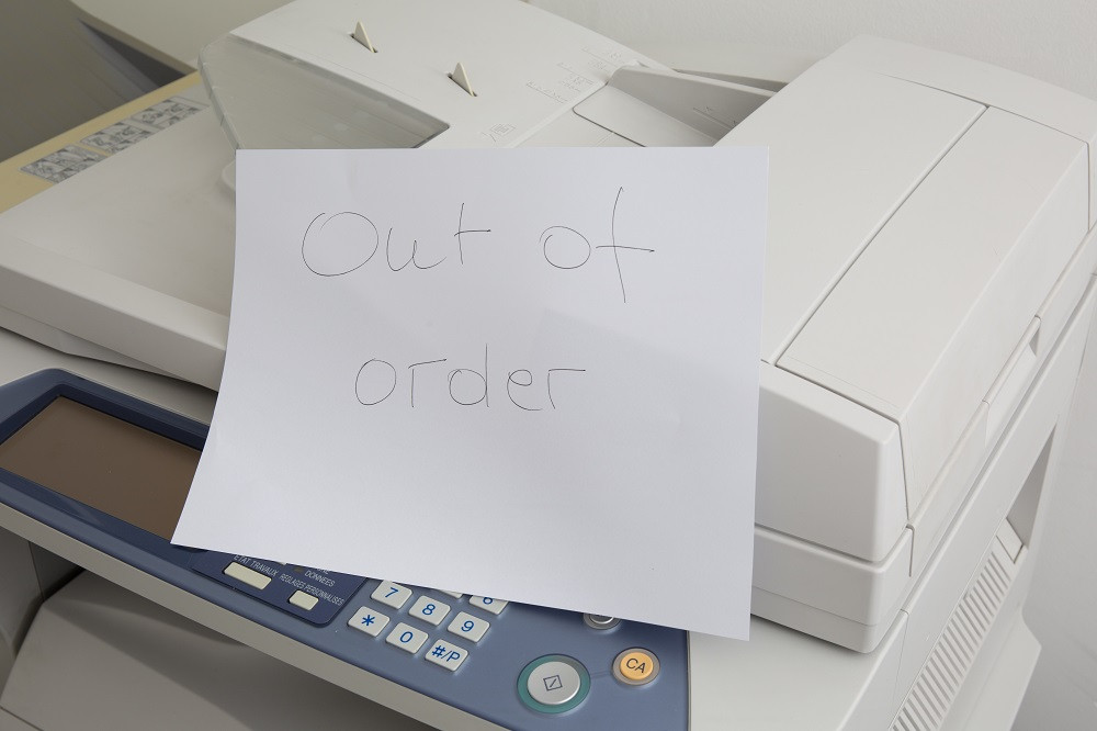 Copier with Out of Order sign