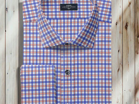 Introduction to Men’s Blue and Peach Plain Shirts