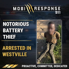 Notorious Battery Theft Suspect Arrested in Westville Following Swift Multi-Team Response - Mobi-Ventures