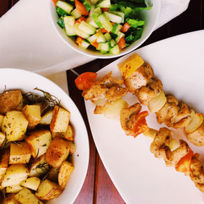 Chicken Kebabs & Rosemary Roasted Potatoes