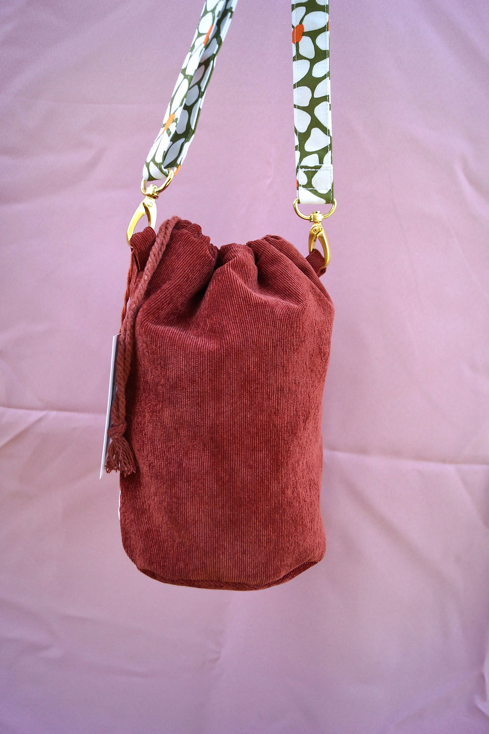 Miniature : SAC SEAU ANGELA TERRACOTTA ET FLEURS VERTES