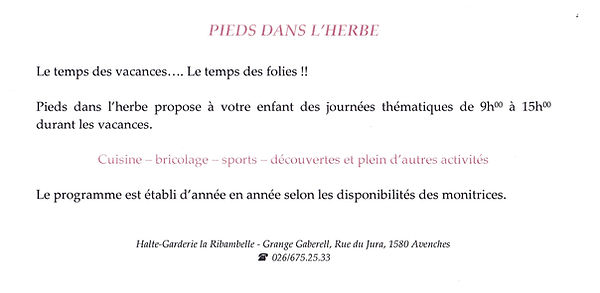 005 - Info pieds dans l'herbe (vacances)