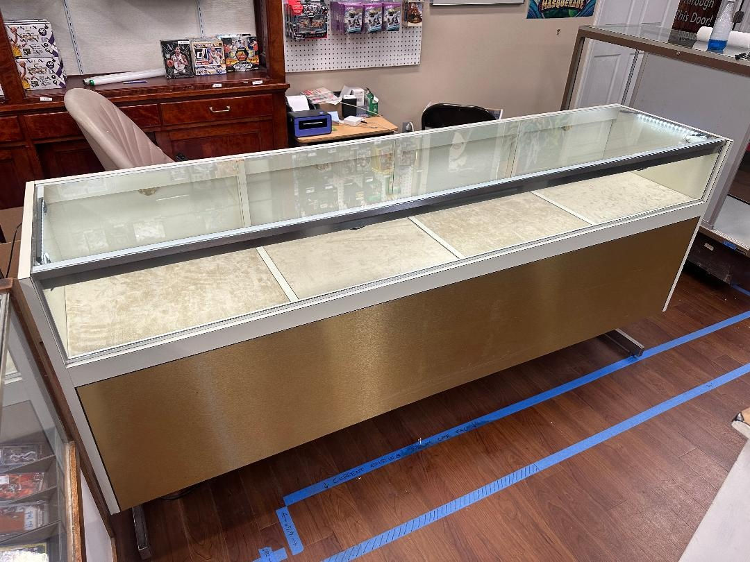 Glass Display Case with Led Light Strip & Four Drawers #469-6
