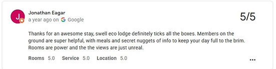 screenshot of a review