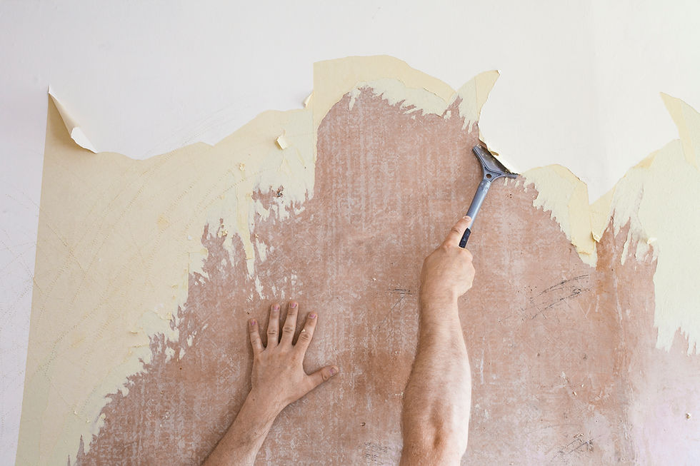 Proceso de eliminación de papel pintado
