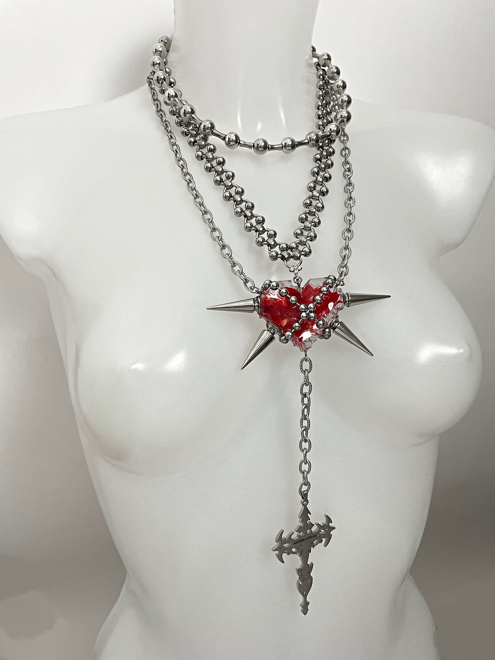 Miniaturbild: “Eternal blood heart” three layer long necklace