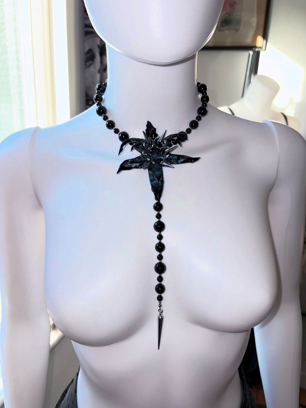 Miniaturbild: Pierced thorn 3D Bloom Long Chain Necklace