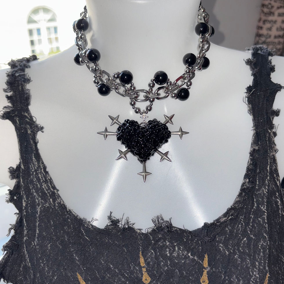 Thumbnail: Sacred Armour Heart Onyx necklace