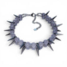 Lavender jade short spiked choker