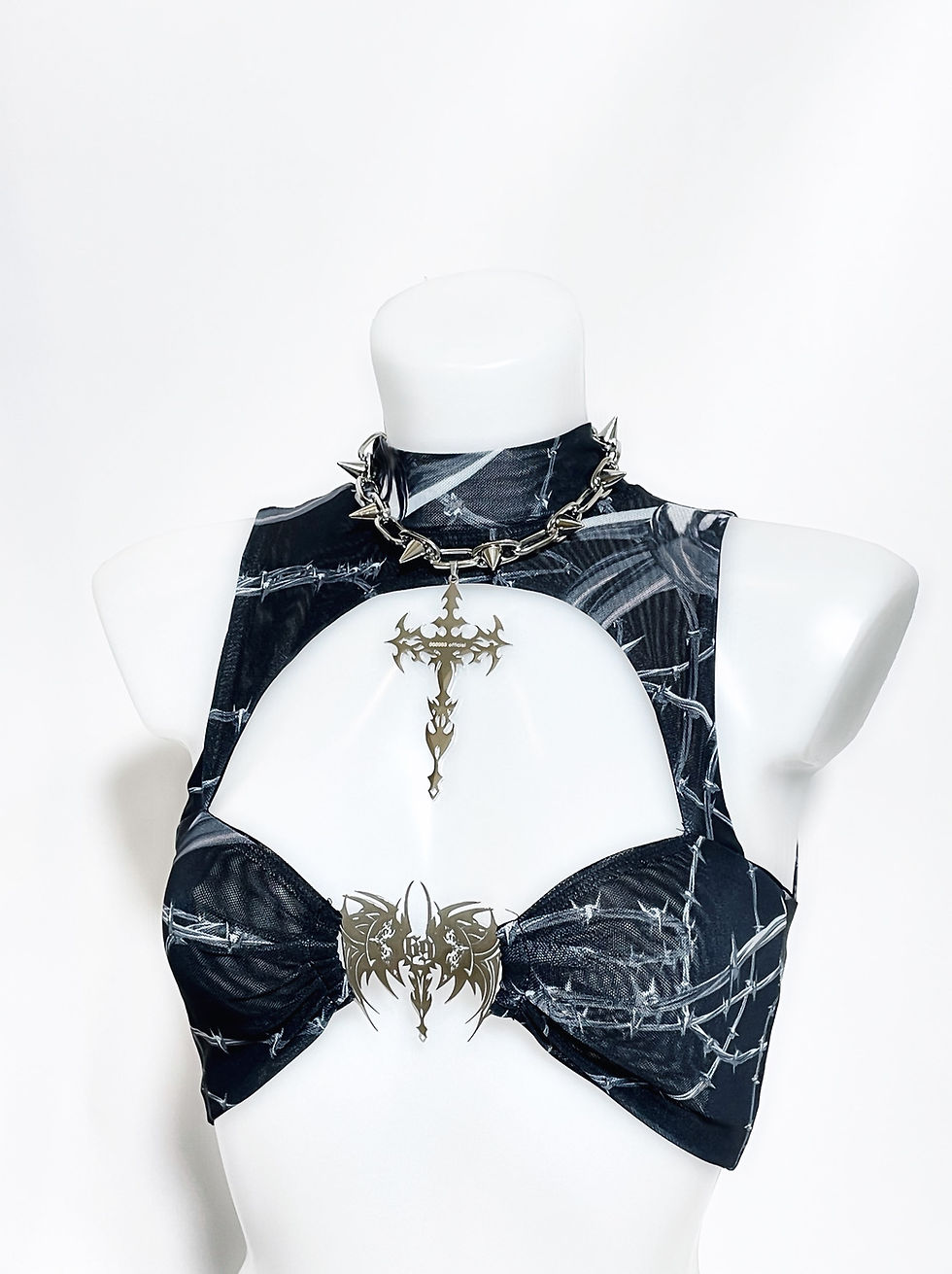 日本未入荷 666999 - Thorns x Extra large cyber Cross Choker 666999 Thorns x Extra large cyber Cross Choker | 666999acc