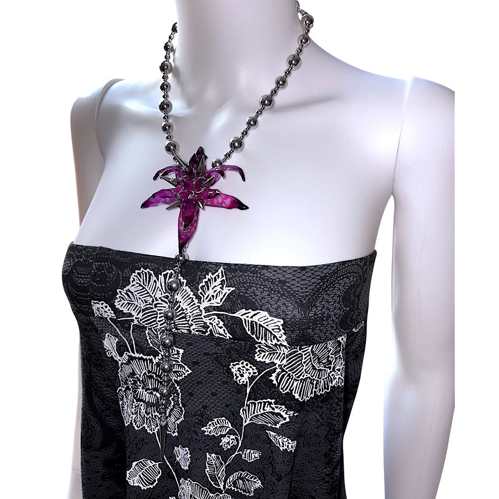 Miniaturbild: Pierced thorn 3D Bloom Long Chain Necklace