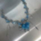 Miniature : <Pure soul> aquamarine crystal spiky  heart choker