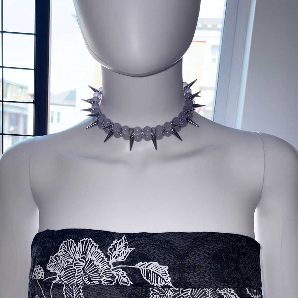 Thumbnail: Lavender jade short spikes choker