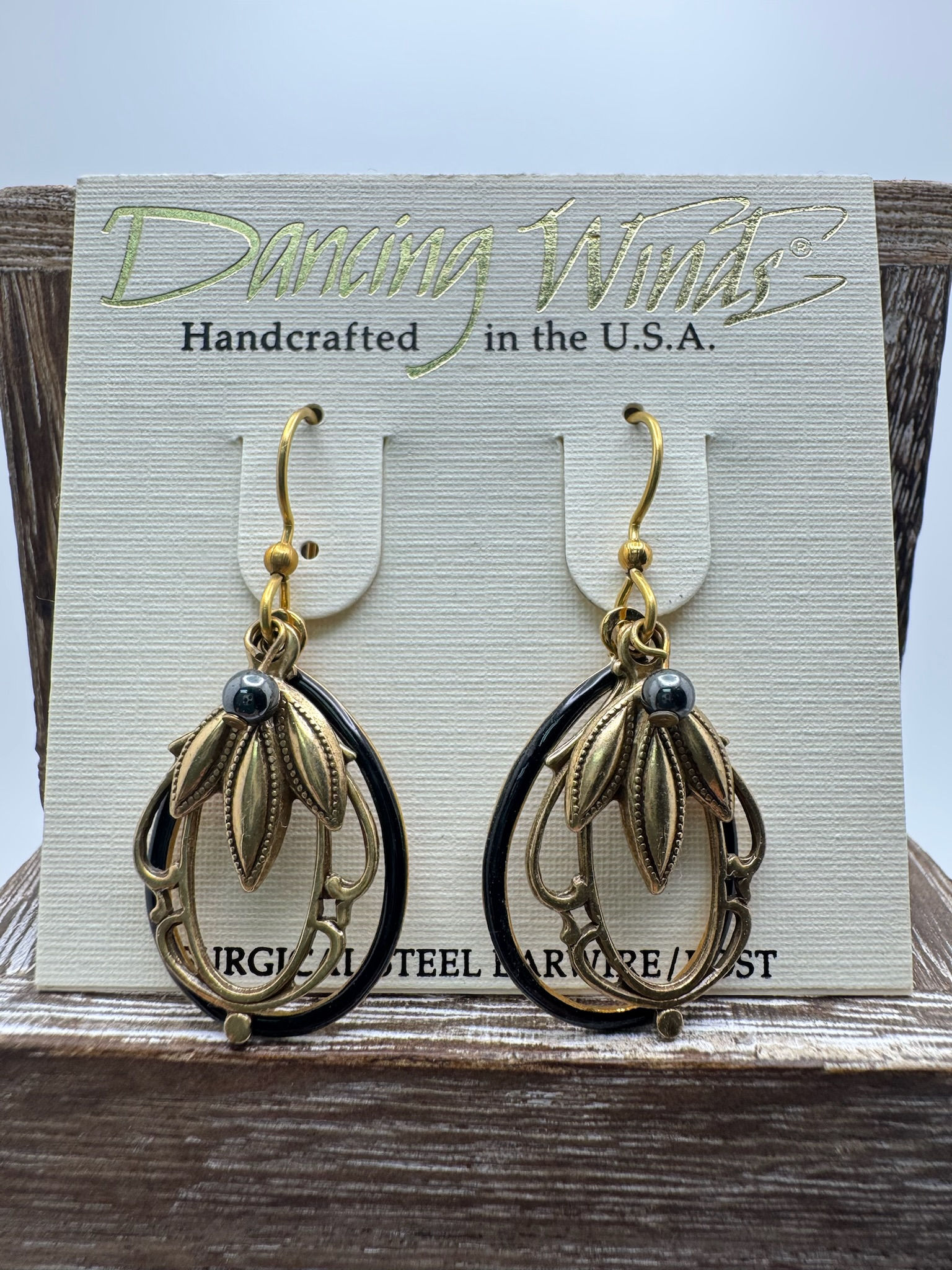 Gold & Black Earrings