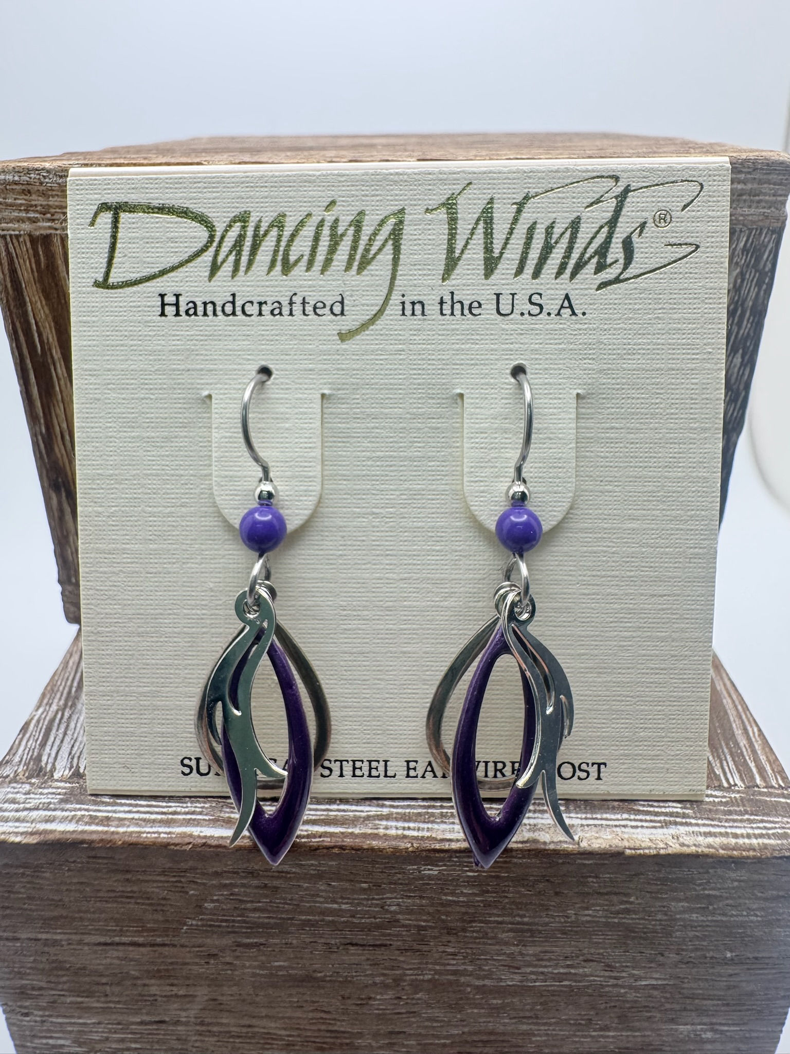 Purple & Silver Layered with purple Bead