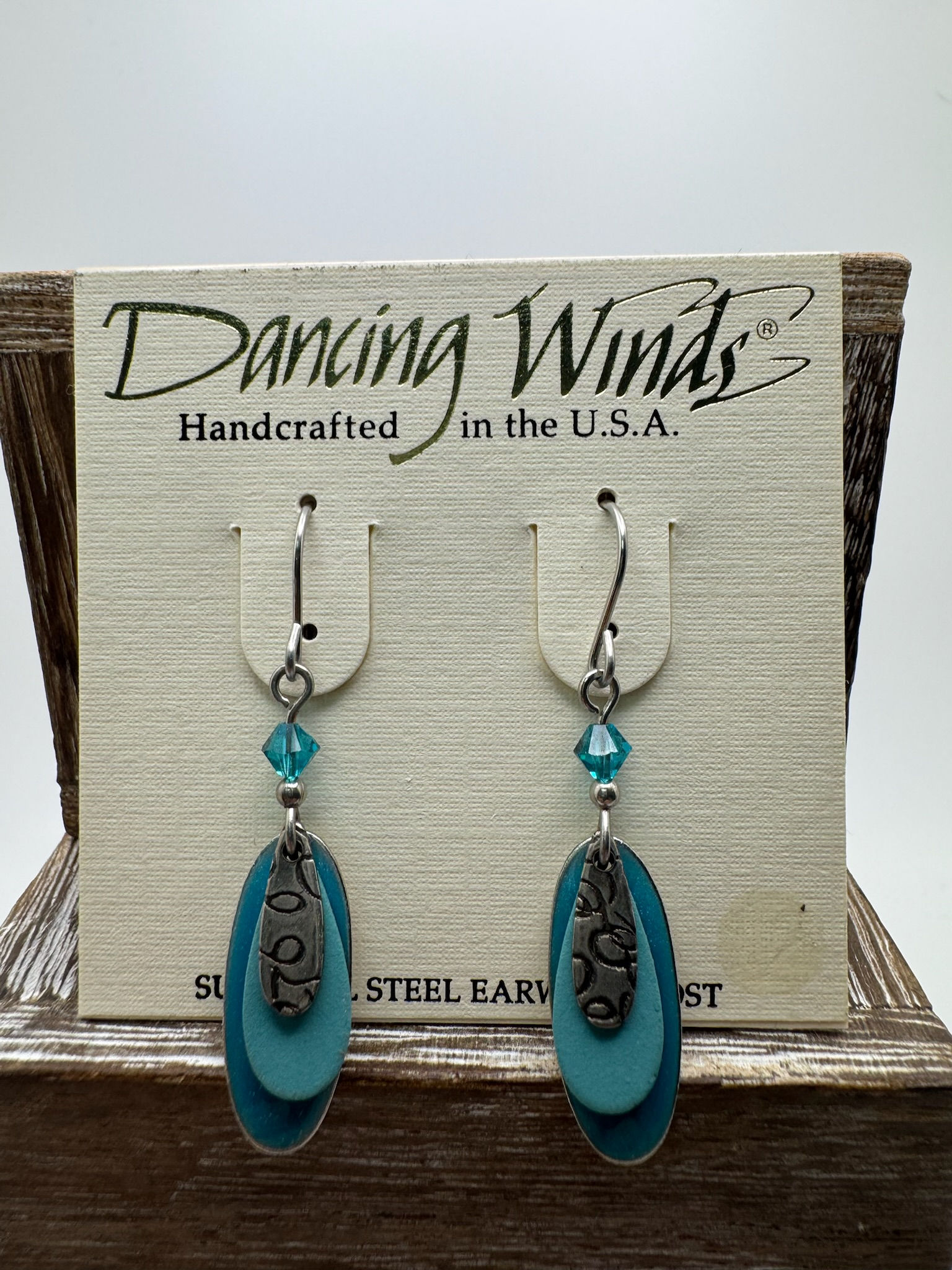 3 Tier Blue Earrings