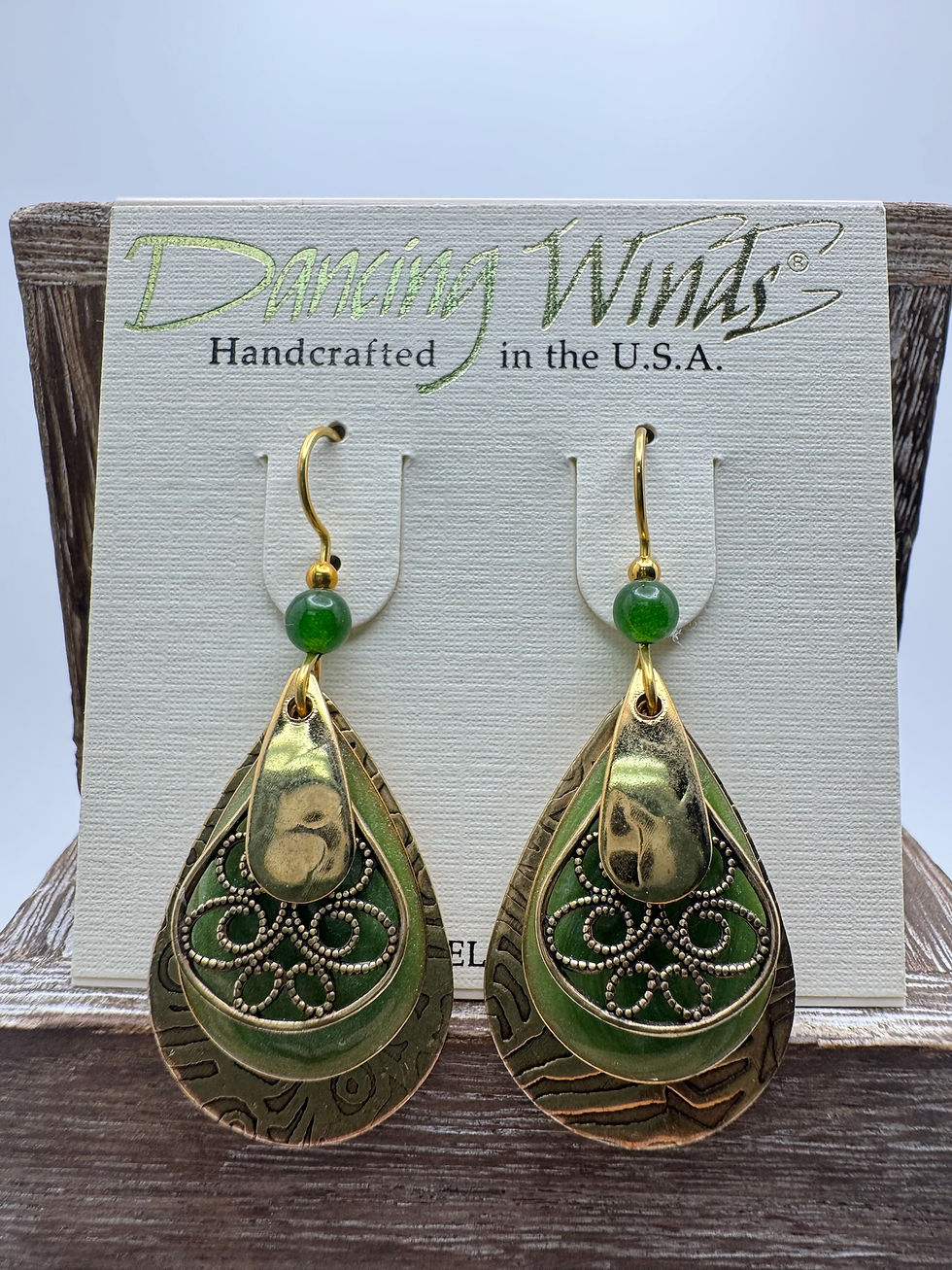 Green & Gold Earrings