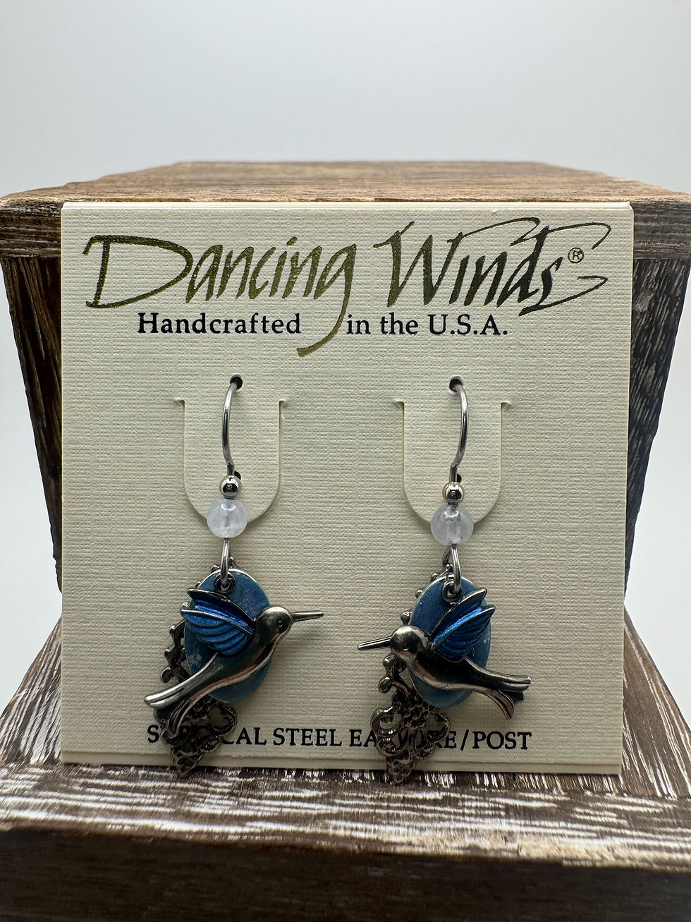 Silver Hummingbird with Blue Wings