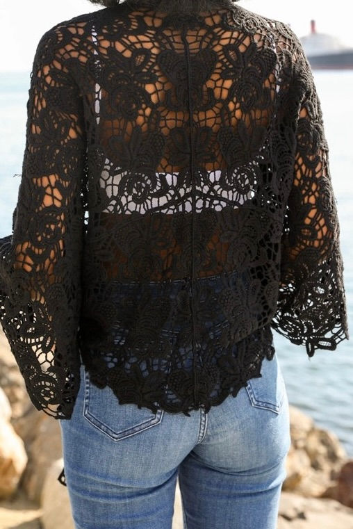 Thumbnail: Crochet Floral Petal Kimono Wrap