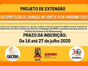 Projeto de Extensão Autoproteção de Crianças no Contexto da Pandemia está com inscrições abertas