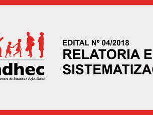 Resultado da 1ª etapa do edital para relatoria e sistematização
