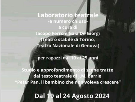 Sono aperte le iscrizioni ai laboratori teatrali estivi 2024