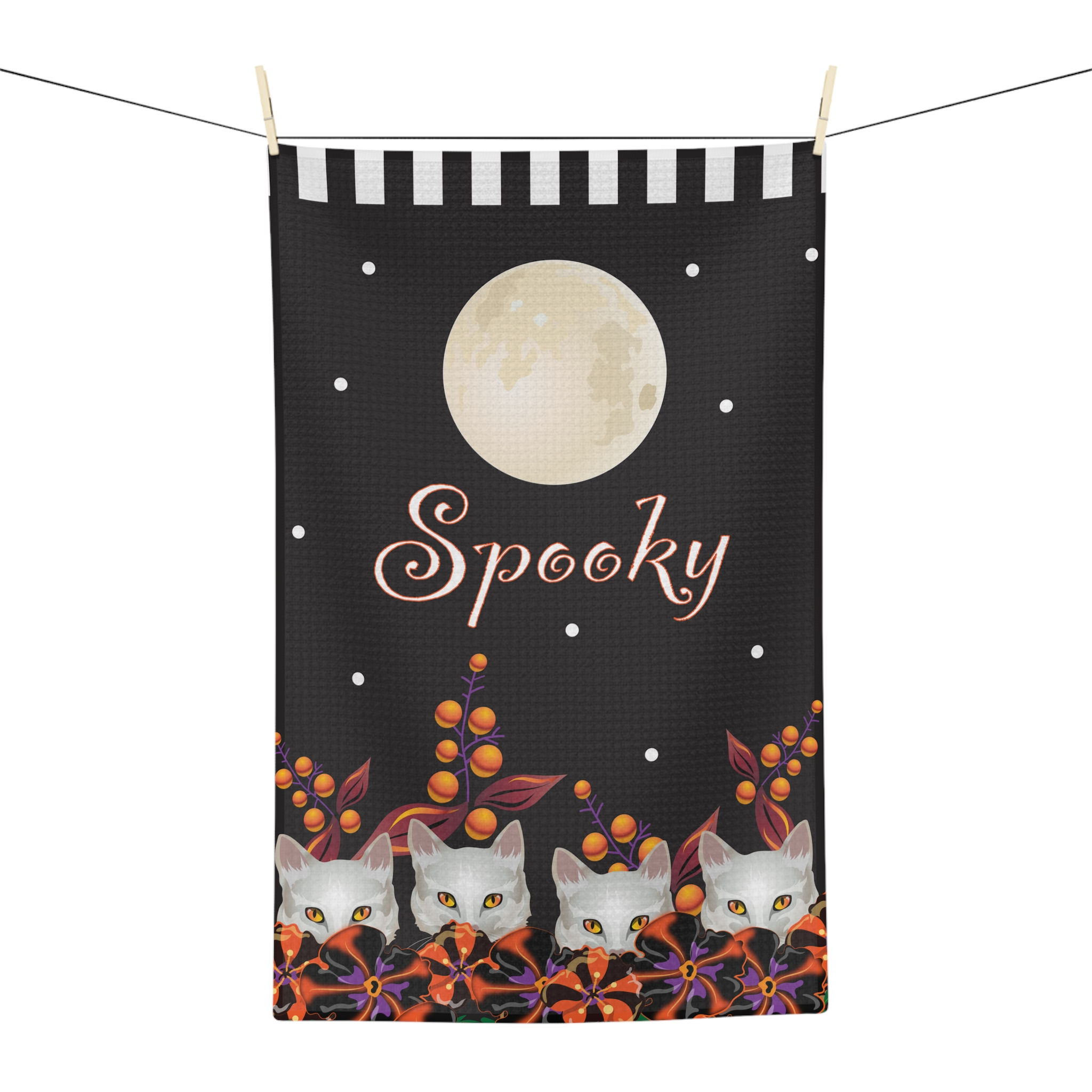 Spooky Kitty Tea Towel