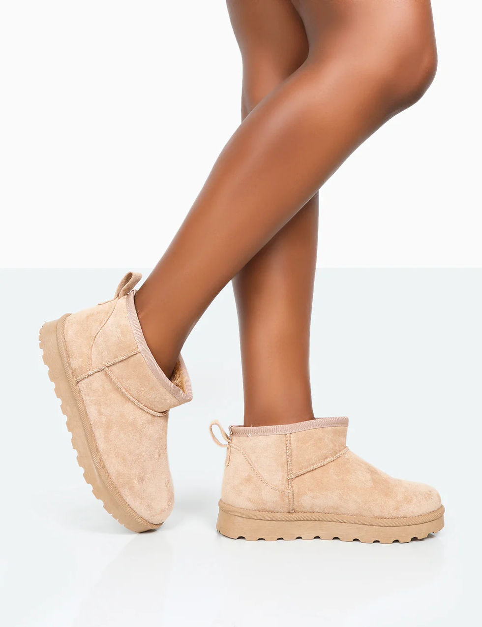 Flurry Beige Faux Suede Ultra Mini Ankle Boots — Public Desire, £8 Ultra mini UGG dupes