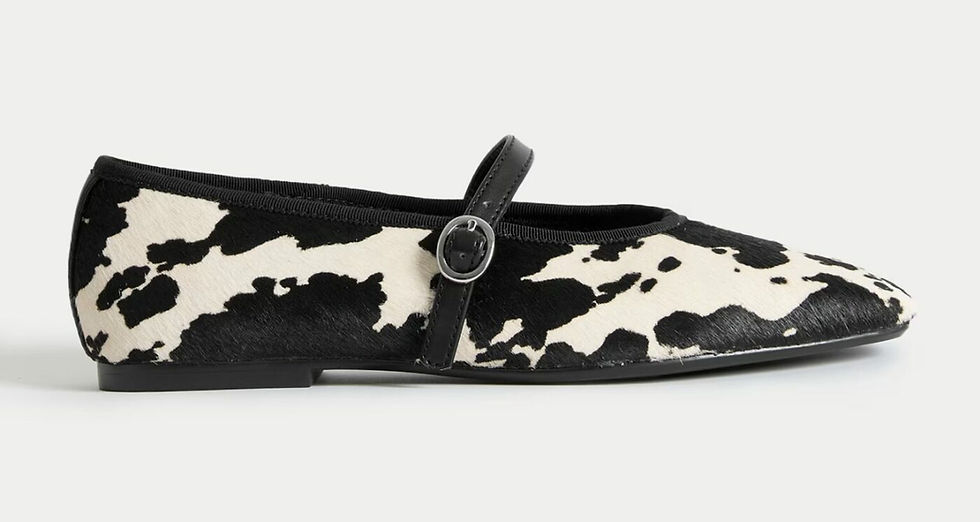 Wide Fit Animal Print Strappy Ballet Pumps m&s