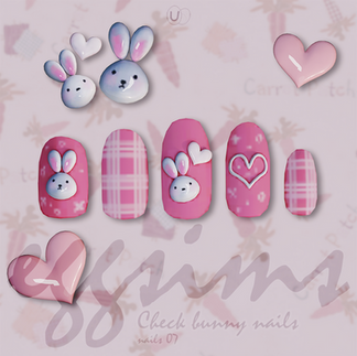 Check Bunny nails (nails 07)