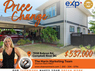Price Change: Home For Sale! 795B Robron Rd, Campbell River BC