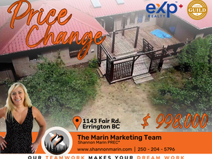 Price Change: Home For Sale! 1143 Fair Rd. Errington BC