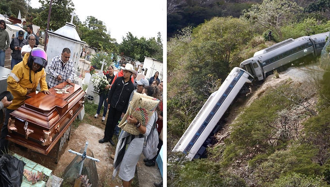 Víctimas del descarrilamiento del Tren Interoceánico encabezan las movilizaciones en CDMX este 5 de enero