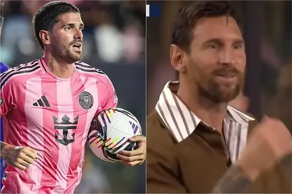 La reacción de Lionel Messi al primer gol de Rodrigo De Paul en el Inter Miami