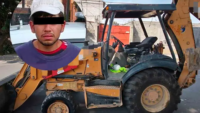 Roban retroexcavadora en CDMX, pero policía lo rastrea
