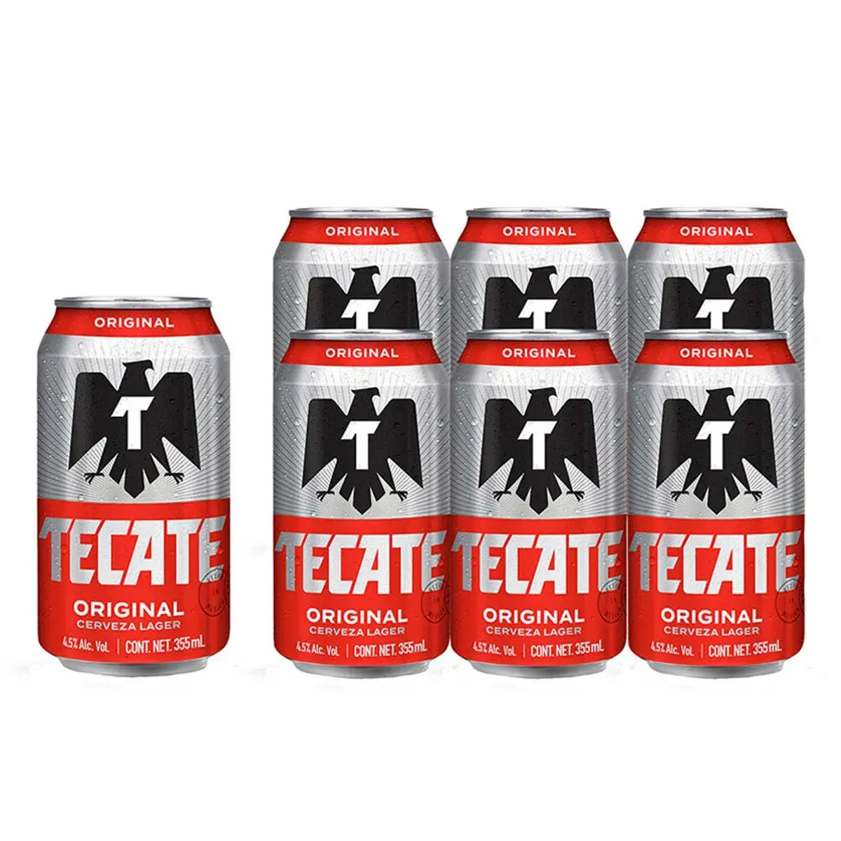 Cerveza Tecate Original 6 Pack en Lata 355 ml