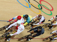 Keirin riders looking for the victory