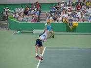A big serve coming down