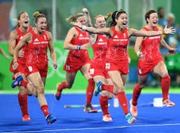 Great Britain celebrating an incredible penalty shootout victory