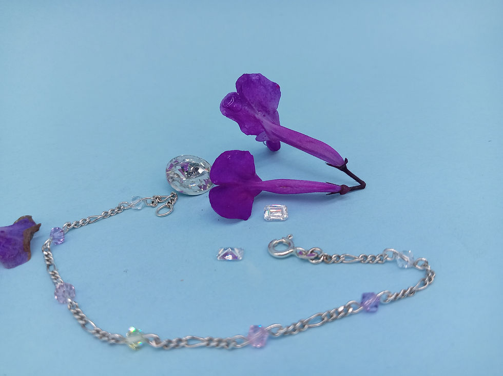 Thumbnail: Swarovski crystal, silver bracelet 