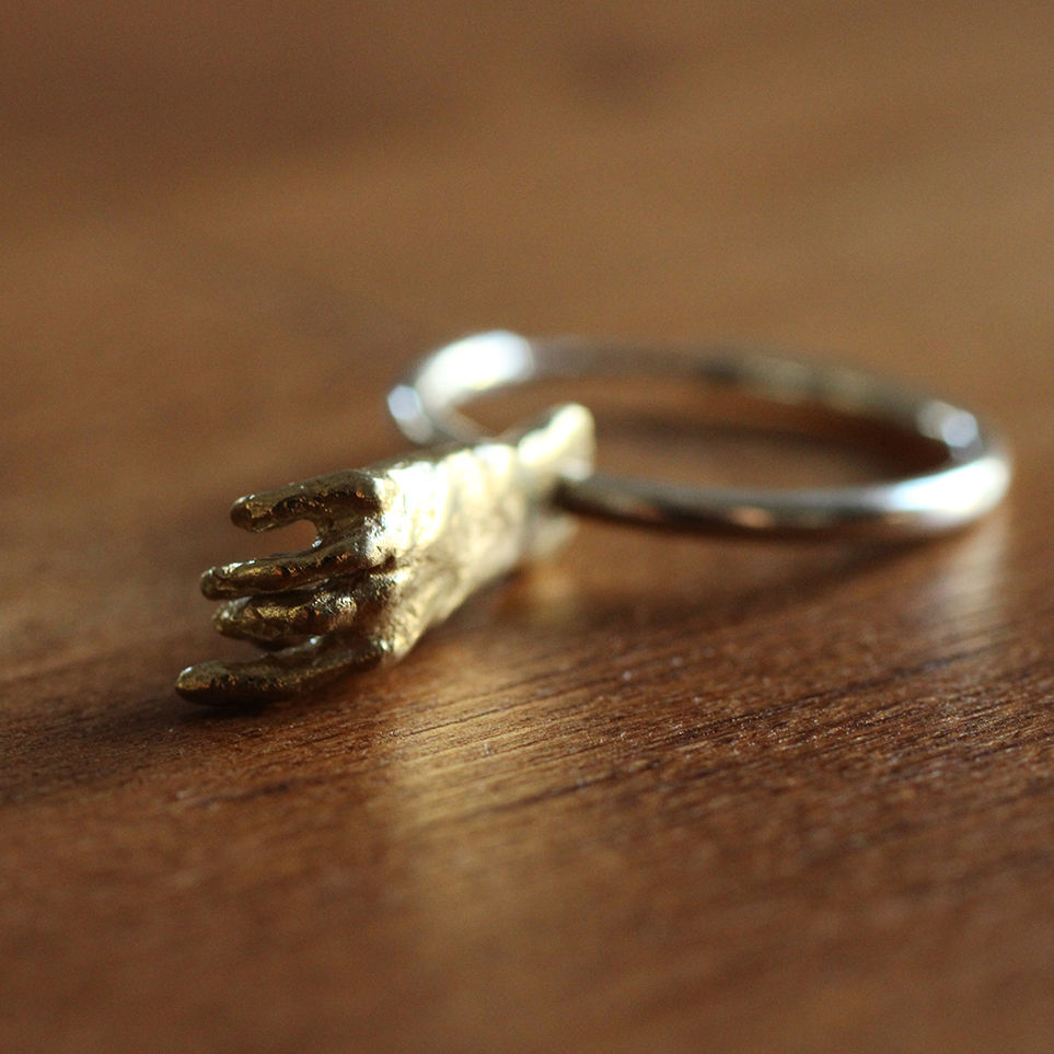 Thumbnail: Silver hoop earrings Hands