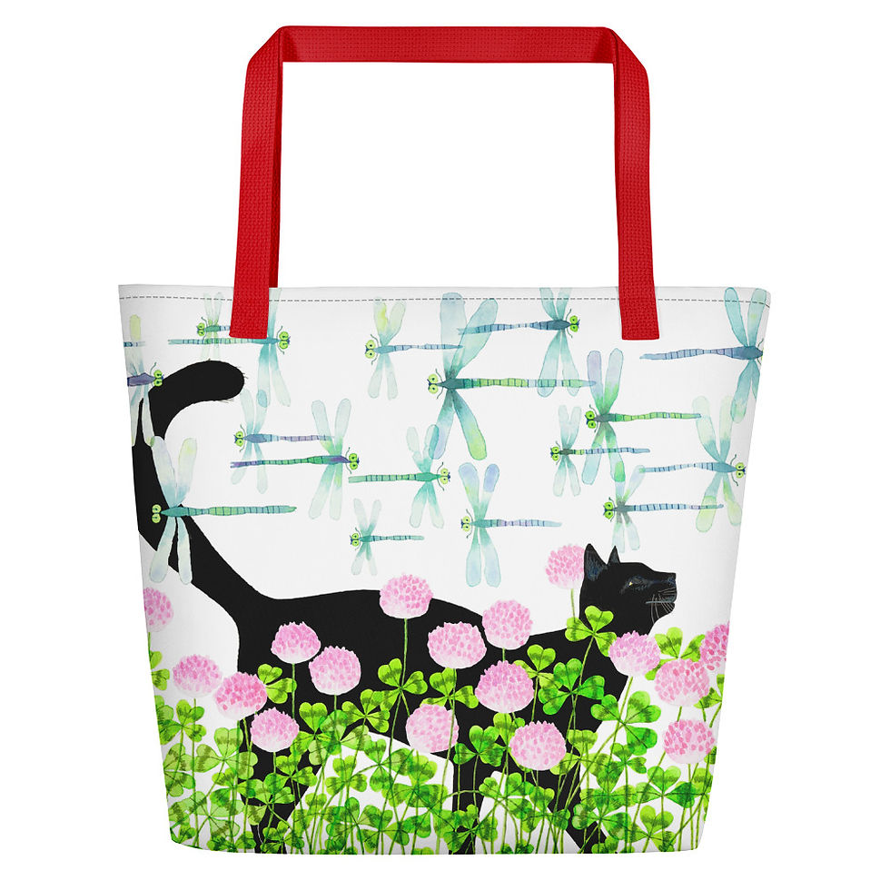 Thumbnail: Cat in Clover Beach Bag