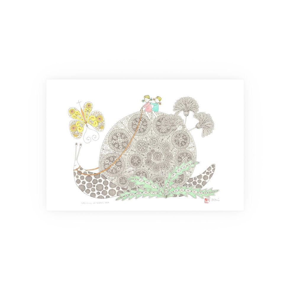 Thumbnail: Speeding at a Snail's Pace Satin and Archival Matte Posters by Ikki Matsumoto